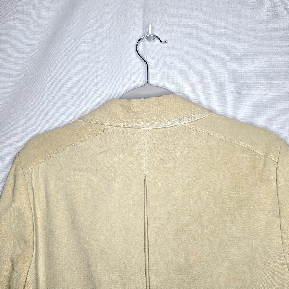Per Se, by Carlisle Blazer/jacket. Khaki, Size 10. Linen - Picture 11 of 13